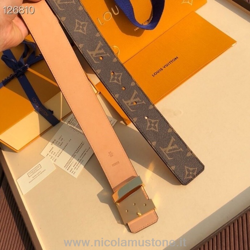 Qualità Originale Louis Vuitton Cintura 4 Cm Hardware Oro Monogramma Tela Collezione Autunno/inverno 2020 Marrone