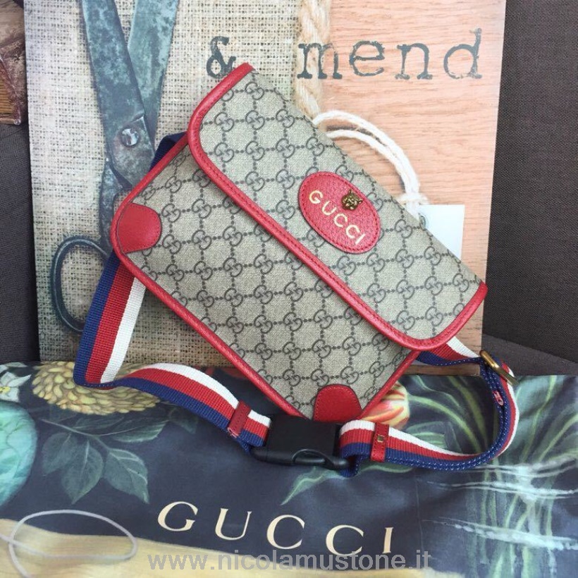 Qualità Originale Gucci Gg Supreme Marsupio In Vita 25cm 493930 Collezione Primavera/estate 2019 Rosso
