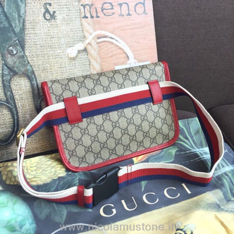 Qualità Originale Gucci Gg Supreme Marsupio In Vita 25cm 493930 Collezione Primavera/estate 2019 Rosso