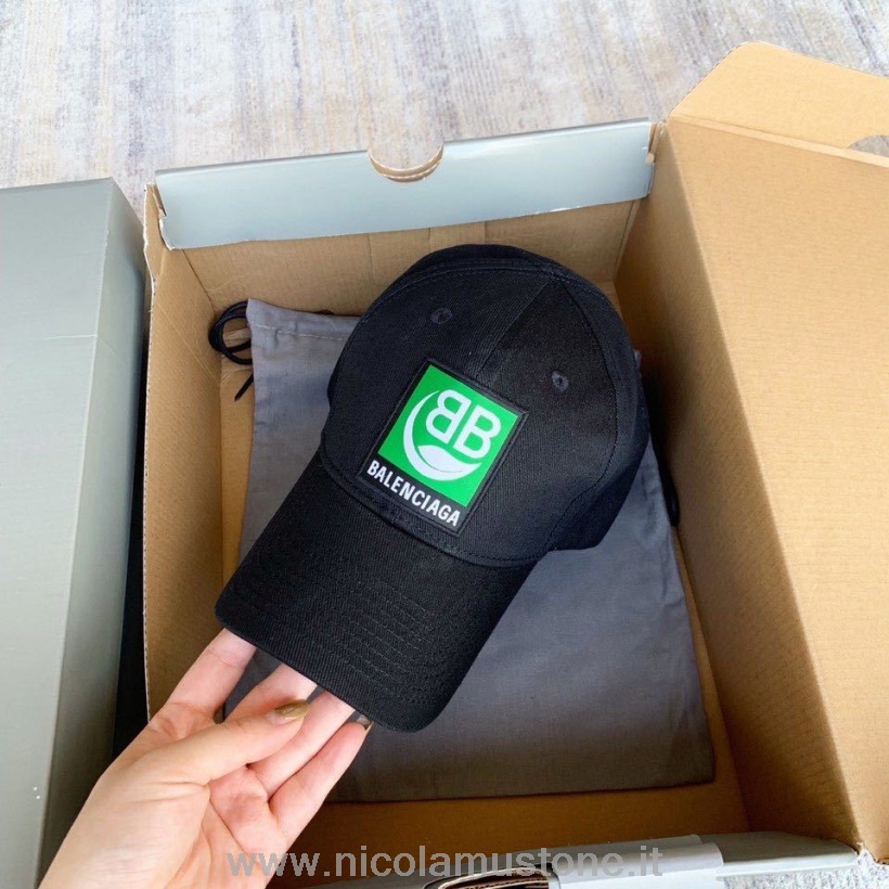 Qualità Originale Balenciaga Cappello A Tesa Logo Collezione Primavera/estate 2020 Nero/verde