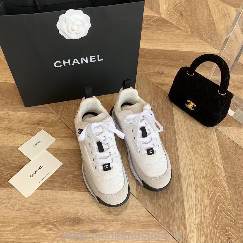 Qualità Originale Chanel Sneakers Sneakers Suede/denim Collezione Autunno/inverno 2021 Bianco/grigio