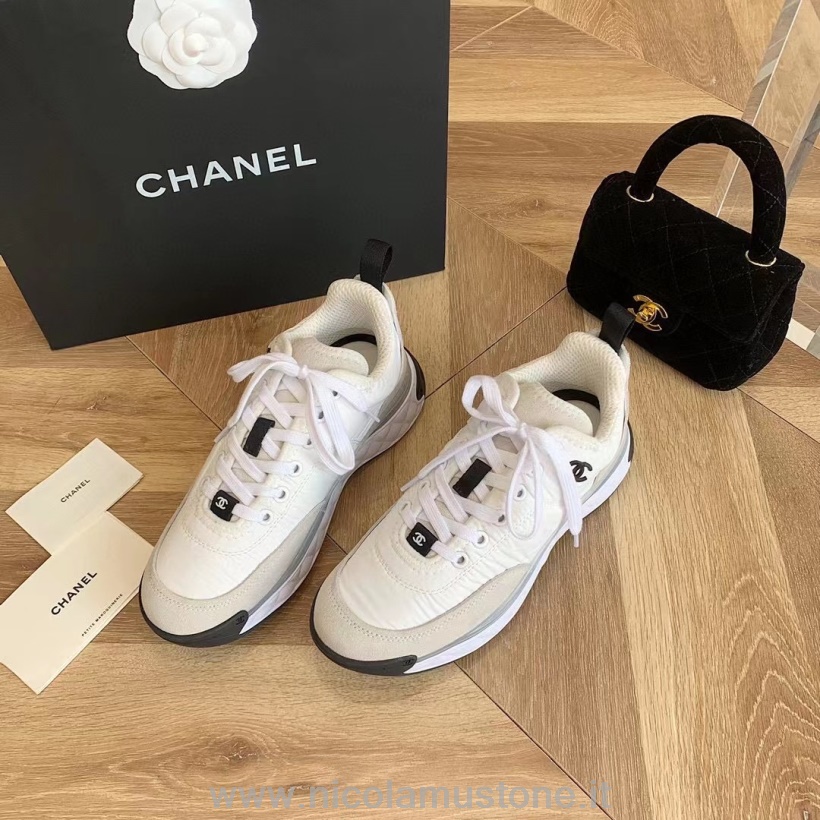 Qualità Originale Chanel Sneakers Sneakers Suede/denim Collezione Autunno/inverno 2021 Bianco/grigio