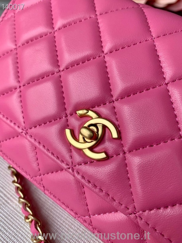 Borsa Chanel Woc Di Qualità Originale Con Catena Charm 20cm Pelle Di Agnello Hardware Argento Collezione Autunno/inverno 2020 Rosa