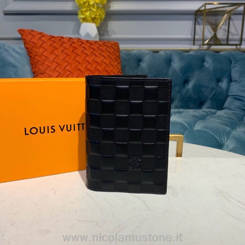 Qualità Originale Louis Vuitton Copertina Passaporto 14 Cm Damier Infinit Canvas Collezione Primavera/estate 2019 N60181 Nero