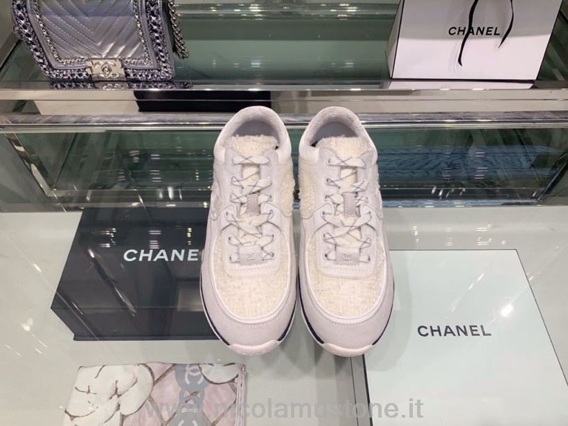 Qualità Originale Sneakers Chanel Trainer Pelle Di Vitello Collezione Autunno/inverno 2019 Bianco/nero