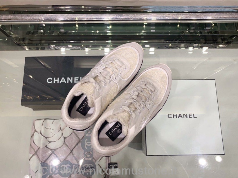 Qualità Originale Sneakers Chanel Trainer Pelle Di Vitello Collezione Autunno/inverno 2019 Bianco/nero