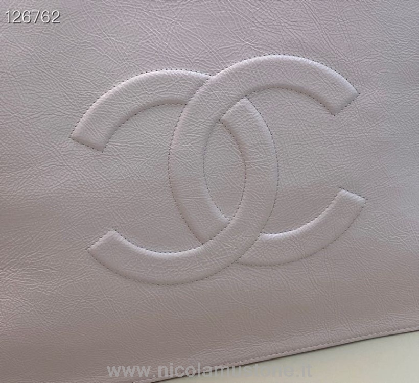 Borsa Shopping Chanel Di Qualità Originale 38 Cm Pelle Di Vitello Invecchiata Hardware Oro Collezione Autunno/inverno 2020 Lilla
