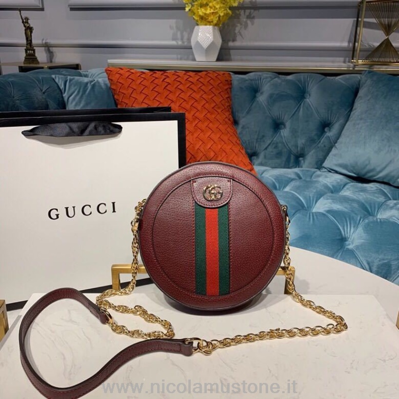 Original Quality Gucci Ophidia Mini Borsa Tonda A Spalla 550618 Pelle Di Vitello Collezione Primavera/estate 2019 Bordeaux