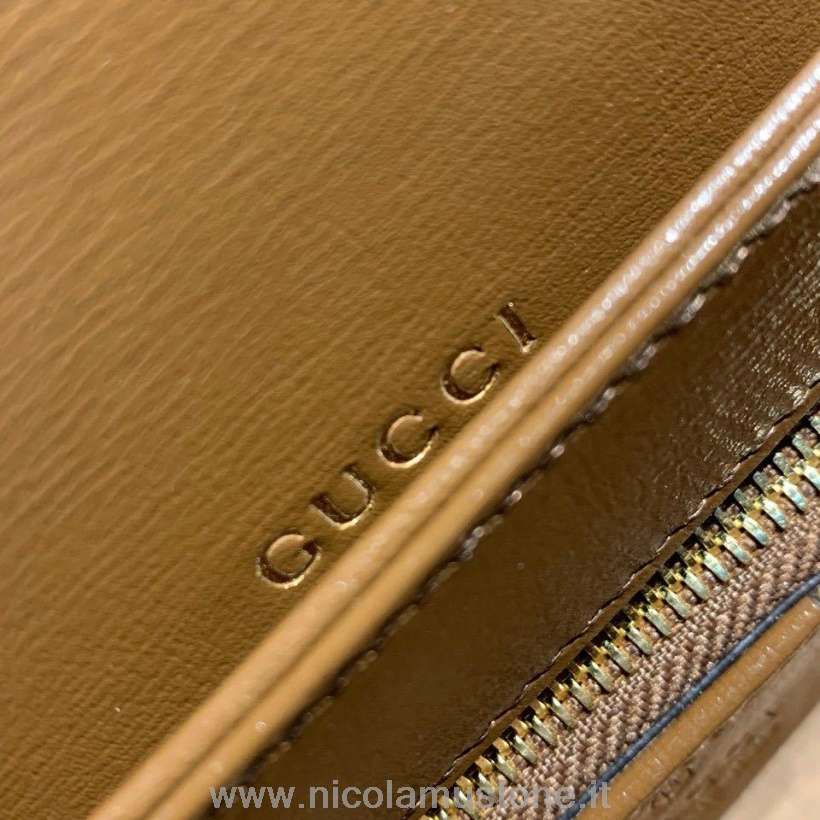 Qualità Originale Gucci Retrò 1955 Morsetto A Tracolla 26cm 602204 Pelle Di Vitello Collezione Primavera/estate 2020 Beige/ebano
