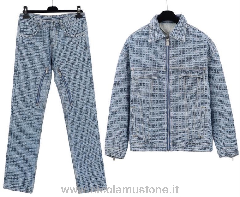 Qualità Originale Givenchy Denim 4g Giacca E Jeans Set Collezione Primavera/estate 2022 Blu