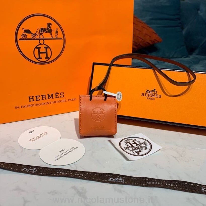 Qualità Originale Hermes Borsa Regalo Charm Pelle Collezione Primavera/estate 2020 Arancione