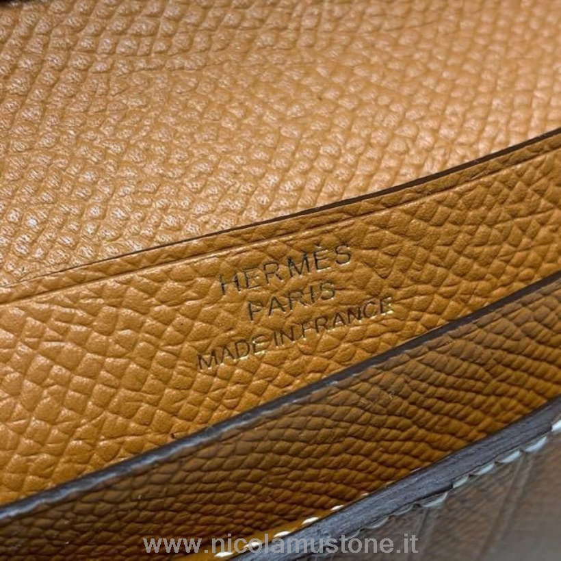 Qualità Originale Hermes Portafoglio Compatto Bearn 12 Cm Pelle Epsom Hardware Oro Oro