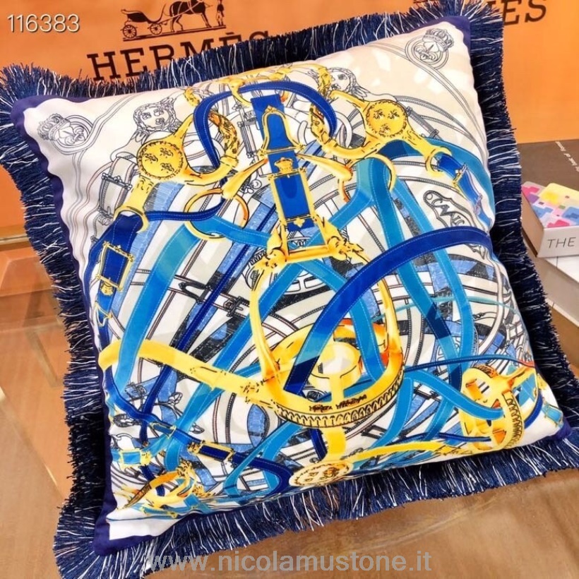 Cuscino Da Tiro Hermes 45 Cm Di Qualità Originale 116383 Blu/multicolore