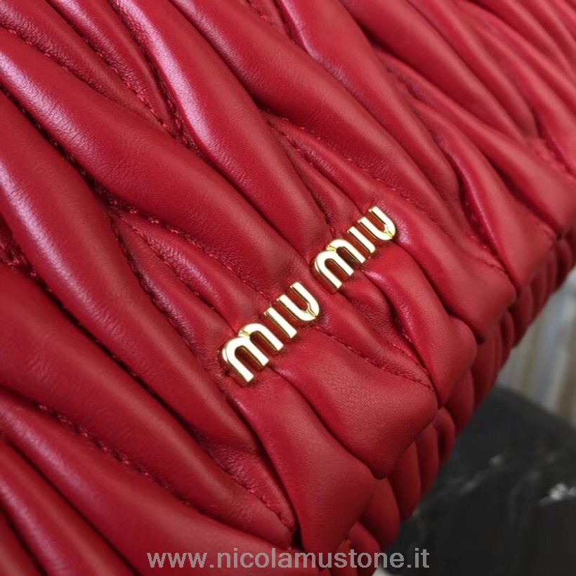 Original Quality Miu Miu Matelasse Borsa A Spalla 5bh080 Nappa Pelle Vitello Collezione Primavera/estate 2018 Rosso