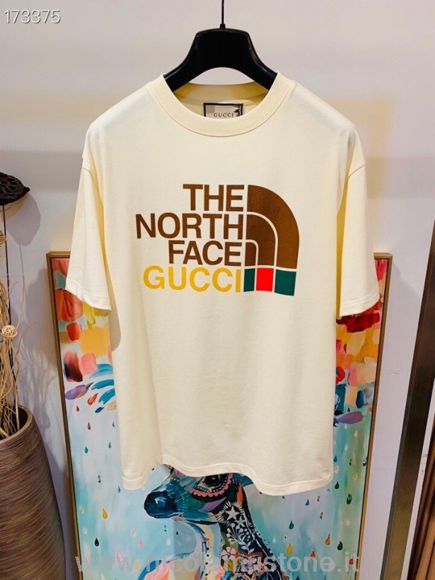 T-shirt Oversize Con Logo Grafico Gucci X Northface Di Qualità Originale Unisex Collezione Autunno/inverno 2020 Bianca