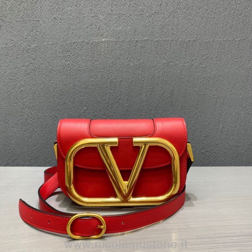 Original Quality Valentino Borsa A Tracolla Supervee 18cm Pelle Di Vitello Collezione Primavera/estate 2020 Rosso