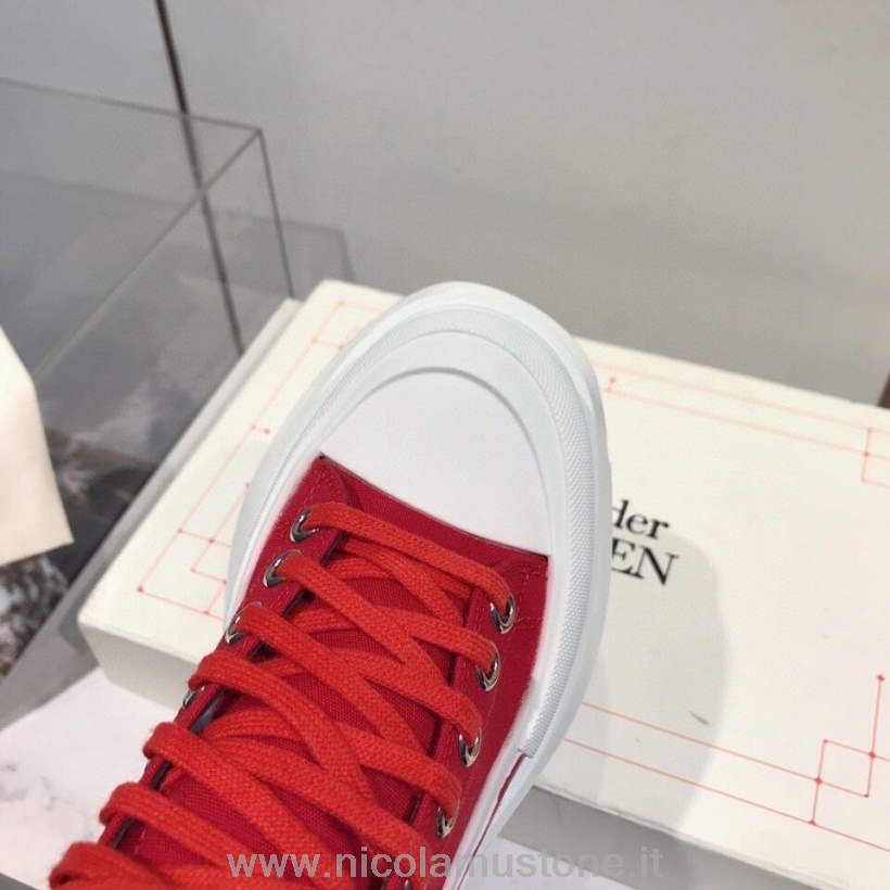 Original Quality Alexander Mcqueen Tread Slick Hi-top Sneakers Collezione Autunno/inverno 2020 Rosso/bianco