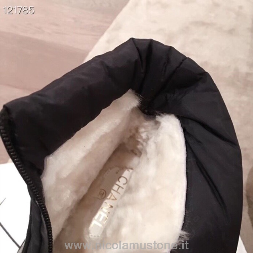 Qualità Originale Chanel Scarponi Da Neve Zip Up Pelle Di Vitello Pelle Di Vitello Collezione Autunno/inverno 2020 Nero