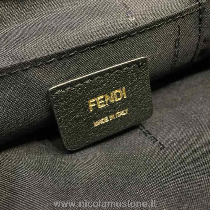 Qualità Originale Fendi F Logo Zaino Borsa Pelle Di Vitello 26cm Pre-fall 2018 Collection Nero