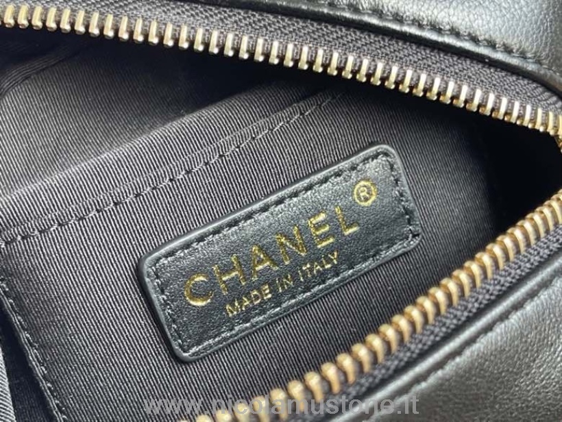 Qualità Originale Chanel Camera Borsa Impreziosita Da Perle 18 Cm Ap2856 Pelle Di Agnello Hardware Oro Collezione Primavera/estate 2022 Nero