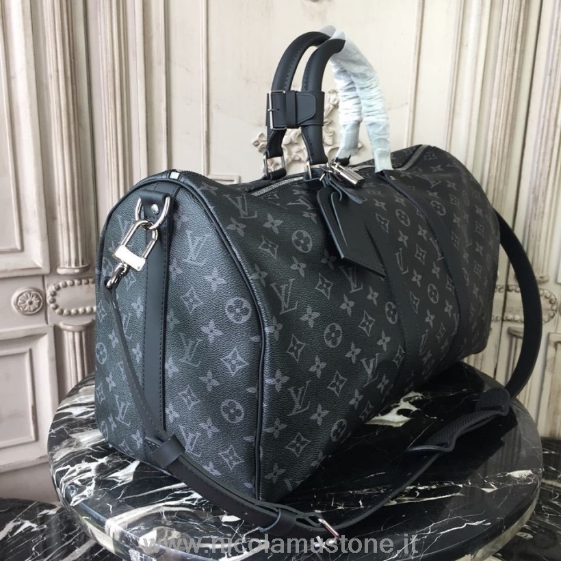 Qualità Originale Louis Vuitton Keepall Bandouliere 45 Cm Monogramma Eclipse Tela Autunno/inverno 2019 Collezione M41418 Nero