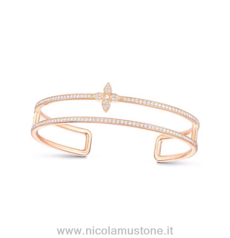 Qualità Originale Louis Vuitton Idylle Blossom Braccialetto Due File Di Diamanti Collezione Primavera/estate 2020 Q95813 Oro Rosa