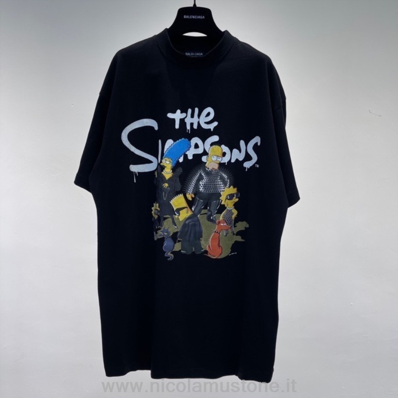 Original Quality Balenciaga X Simpsons Anniversario T-shirt Manica Corta Collezione Autunno/inverno 2021 Nero