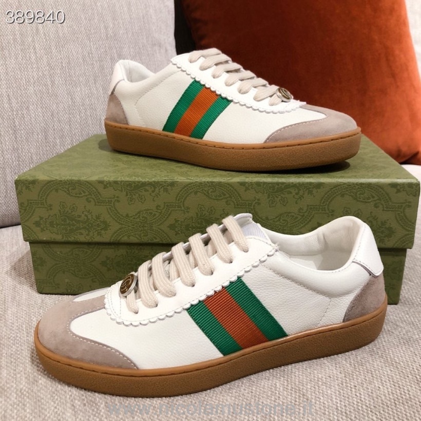 Qualità Originale Sneaker Gucci G74 Pelle Di Vitello Collezione Autunno/inverno 2021 Bianco/grigio