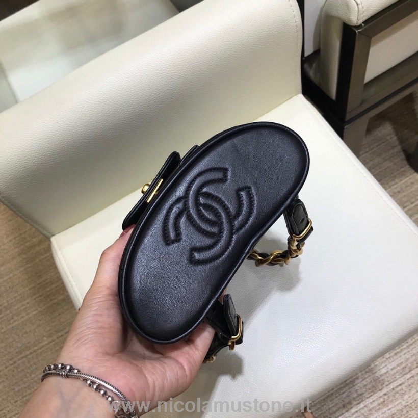 Qualità Originale Chanel Vintage Duma Zaino 18cm A088792 Hardware Oro Pelle D\agnello Collezione Primavera/estate 2018 Nero