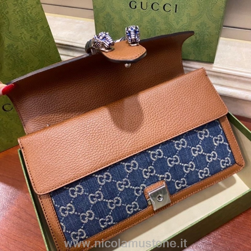Qualità Originale Gucci Dionysus Borsa Strass 28cm 400249 Pelle Di Vitello Pelle Collezione Autunno/inverno 2021 Blu Denim