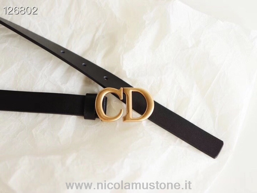 Qualità Originale Christian Dior Cd Logo 2 Cm Cintura Hardware Oro Pelle Di Vitello Pelle Di Vitello Collezione Autunno/inverno 2020 Nero