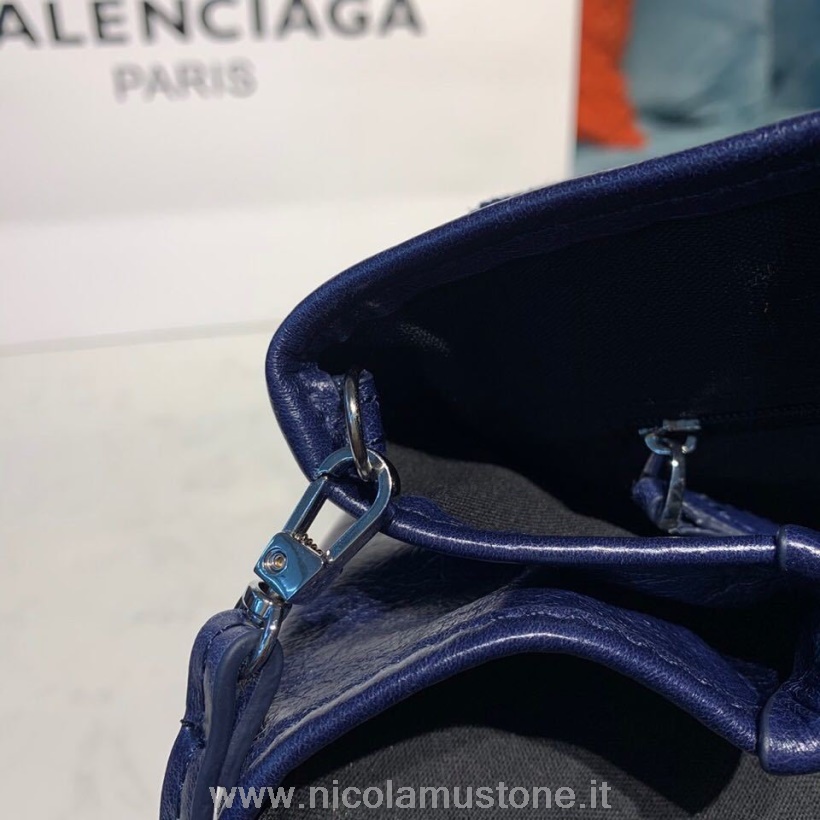 Qualità Originale Balenciaga Cabas Shopping Tote Bag 30cm Pelle Di Agnello Collezione Primavera/estate 2019 Blu Navy