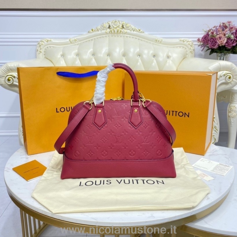Qualità Originale Louis Vuitton Neo Alma Borsa 34 Cm Monogramma Empreinte Tela Primavera/estate 2021 Collezione M44832 Bordeaux
