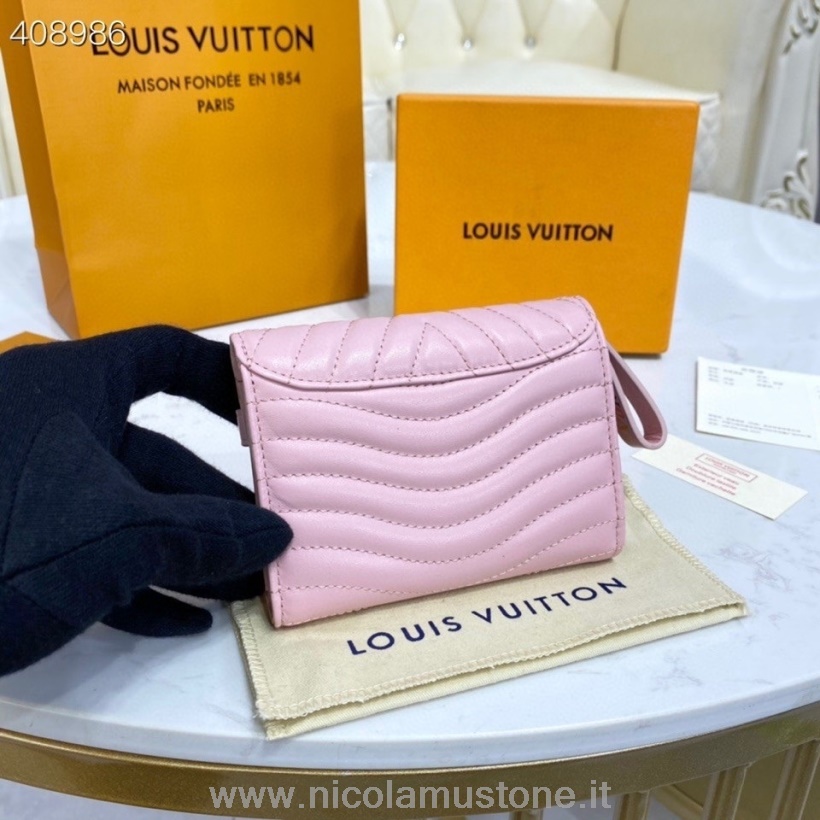 Qualità Originale Louis Vuitton New Wave Portafoglio Compatto 12 Cm Pelle Di Vitello Collezione Primavera/estate 2021 M63730 Rosa