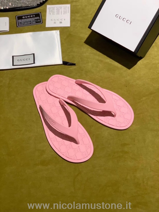 Originální Kvalitní Gumové Sandály Gucci Pvc Kolekce Jaro/léto 2020 Růžové