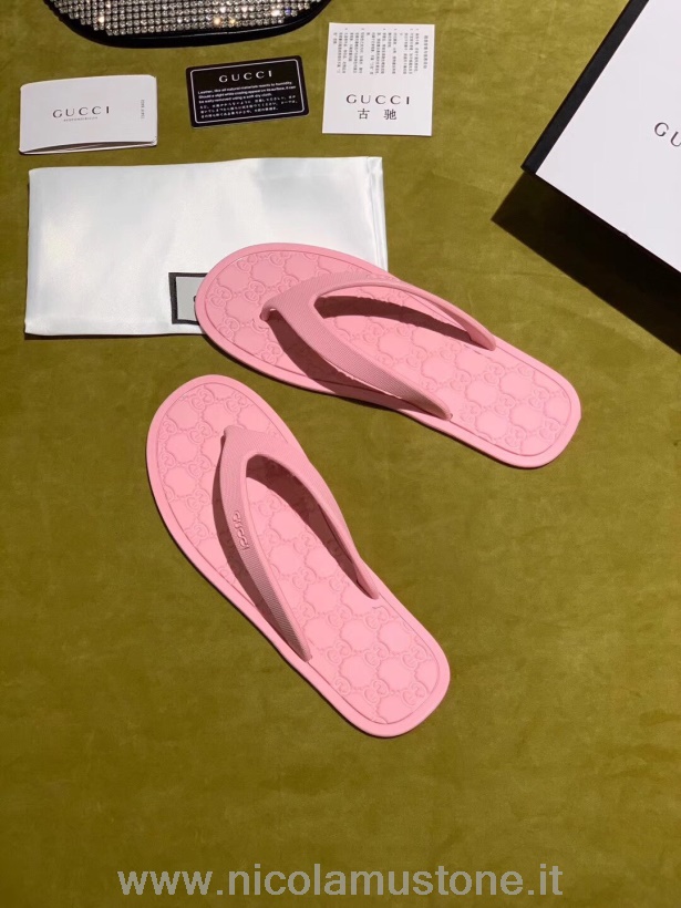 Originální Kvalitní Gumové Sandály Gucci Pvc Kolekce Jaro/léto 2020 Růžové