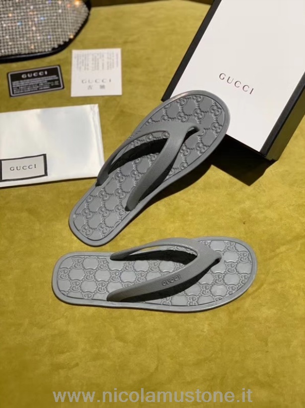 Originální Kvalitní Gumové Sandály Gucci Pvc Kolekce Jaro/léto 2020 šedé