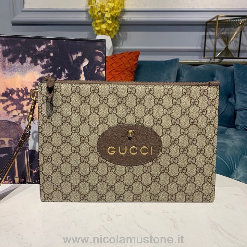 Originální Kvalitní Motiv Gucci Guccissima Kapsička Na Zip 30cm Kožený Lem Plátno Podzim/zima 2019 Kolekce žlutá