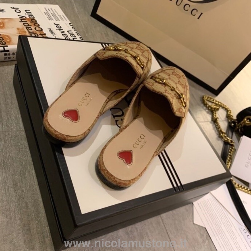 Originální Kvalita Gucci Princetown Mules Teletina Kolekce Jaro/léto 2020 Béžová