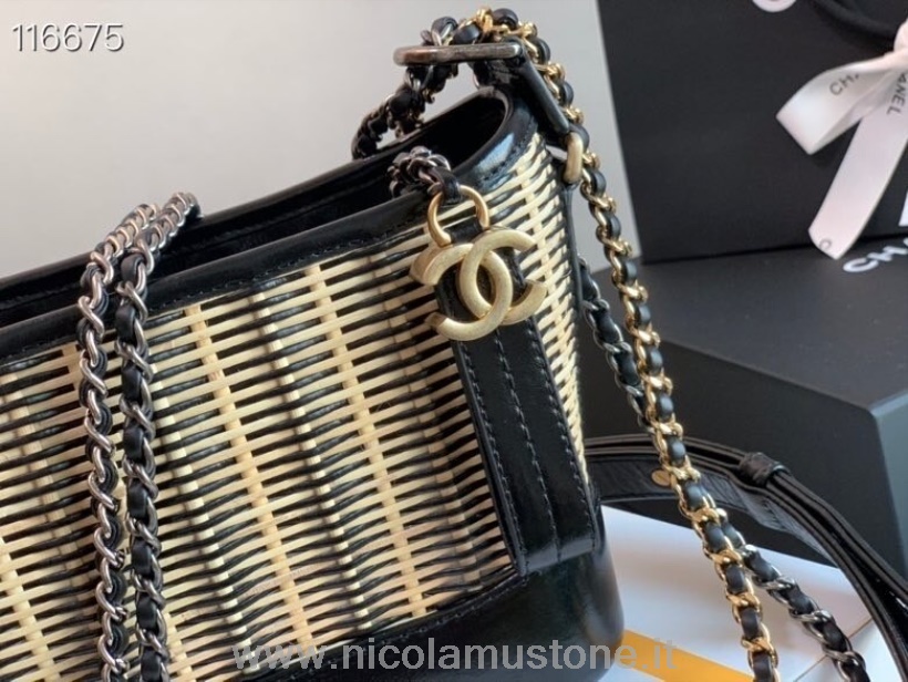 Originální Kvalitní Chanel Ratanová Taška Gabrielle Hobo Taška 20cm As0865 Teletina Kůže Podzim/zima 2020 Kolekce černá