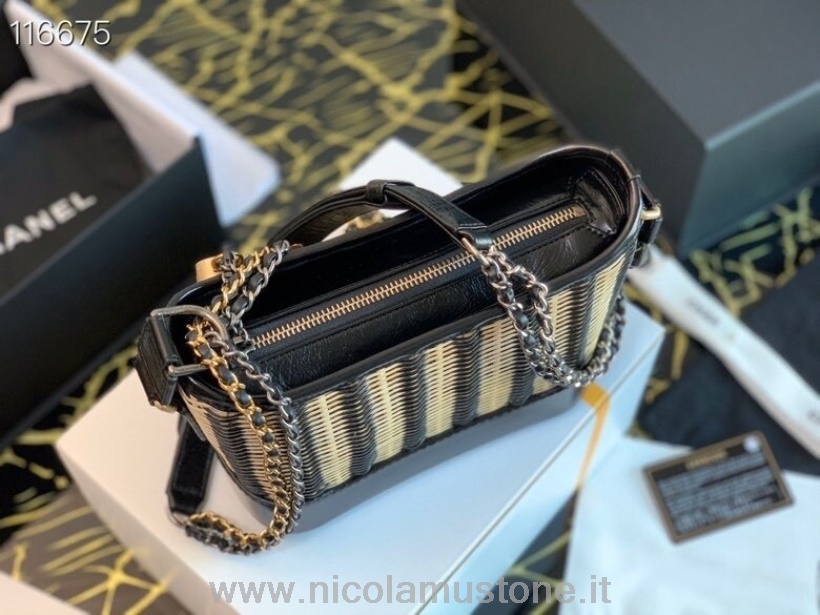 Originální Kvalitní Chanel Ratanová Taška Gabrielle Hobo Taška 20cm As0865 Teletina Kůže Podzim/zima 2020 Kolekce černá