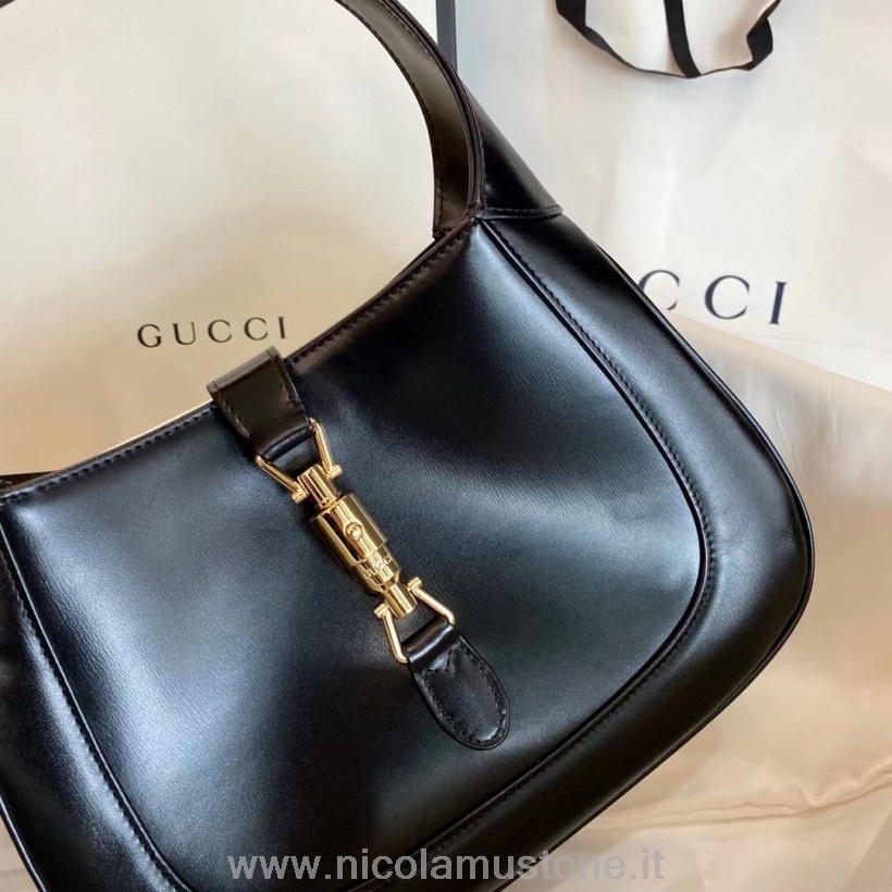 Originální Kvalitní Gucci Vintage Jackie Hobo Taška 28cm Teletina Kůže Kolekce Podzim/zima 2020 černá
