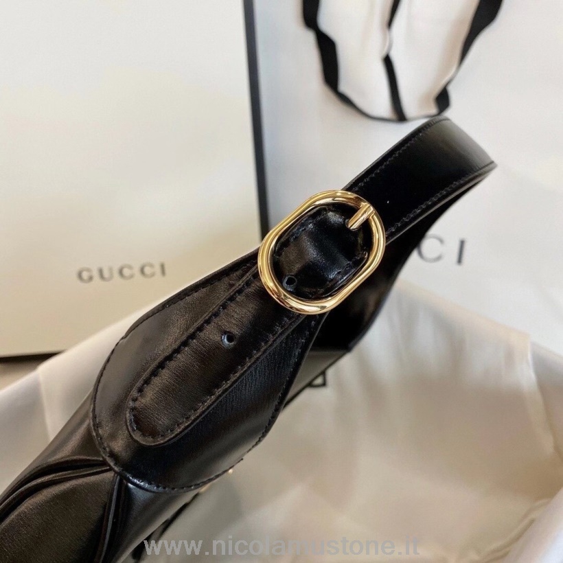 Originální Kvalitní Gucci Vintage Jackie Hobo Taška 28cm Teletina Kůže Kolekce Podzim/zima 2020 černá