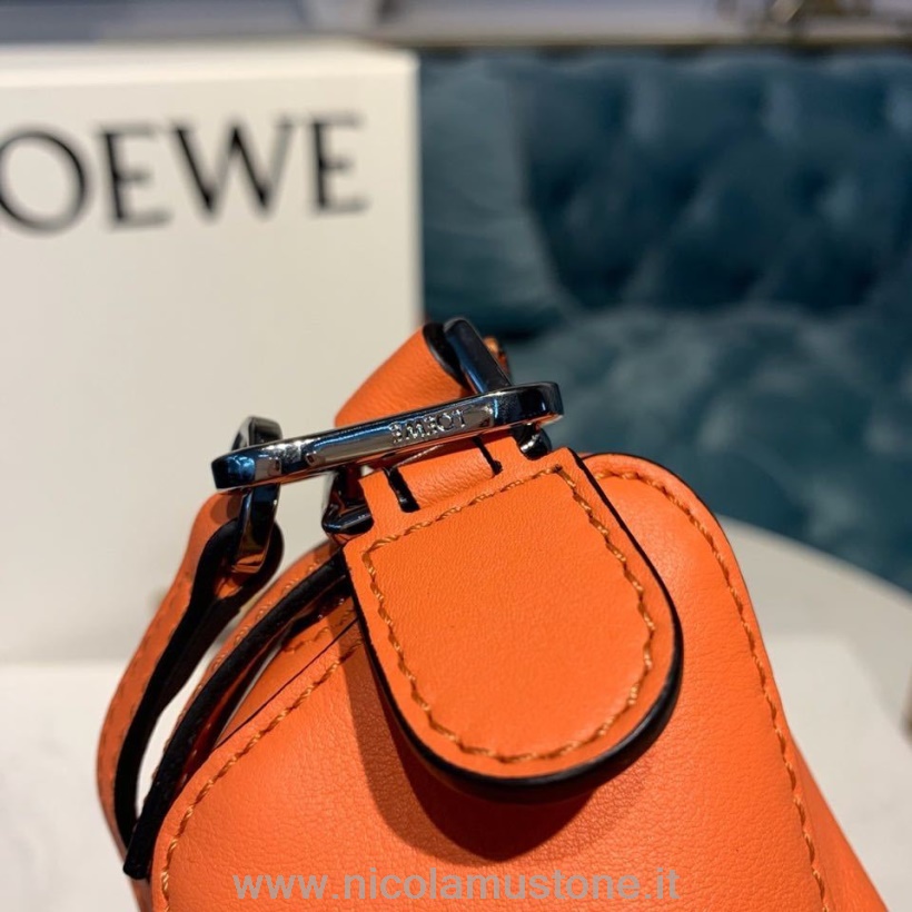 Originální Kvalitní Loewe Mini Puzzle Taška 18cm Telecí Kůže Kolekce Jaro/léto 2020 Oranžová