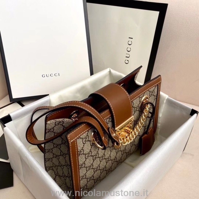 Originální Kvalitní Taška Gucci Gg Visací Zámek 26cm Teletina Kůže Kolekce Podzim/zima 2020 Hnědá