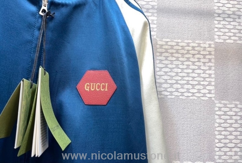 Originální Kvalita Gucci Music Is Mine 100 Duchesse Pánská Bunda Kolekce Podzim/zima 2021 Modrá/bílá