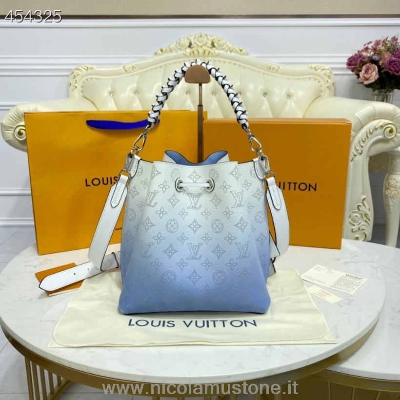 Originální Kvalitní Taška Louis Vuitton Muria 22cm Mahina Teletina Kůže Jaro/léto 2021 Kolekce M57853 Gradient Modrá