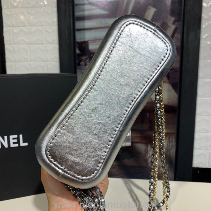 Originální Kvalita Chanel Camelia Gabrielle Tulák Taška 20cm Teletina Kůže Jaro/léto Akt 1 2019 Kolekce Stříbrná