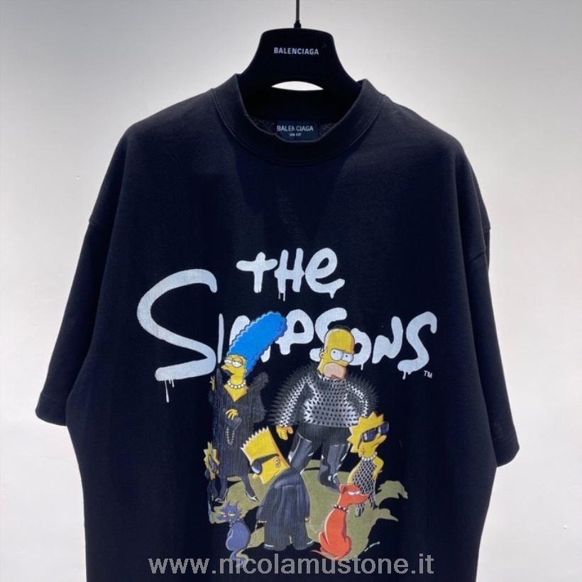 Originální Kvalita Balenciaga X Simpsons Výročí Tričko S Krátkým Rukávem Podzim/zima 2021 Kolekce černá