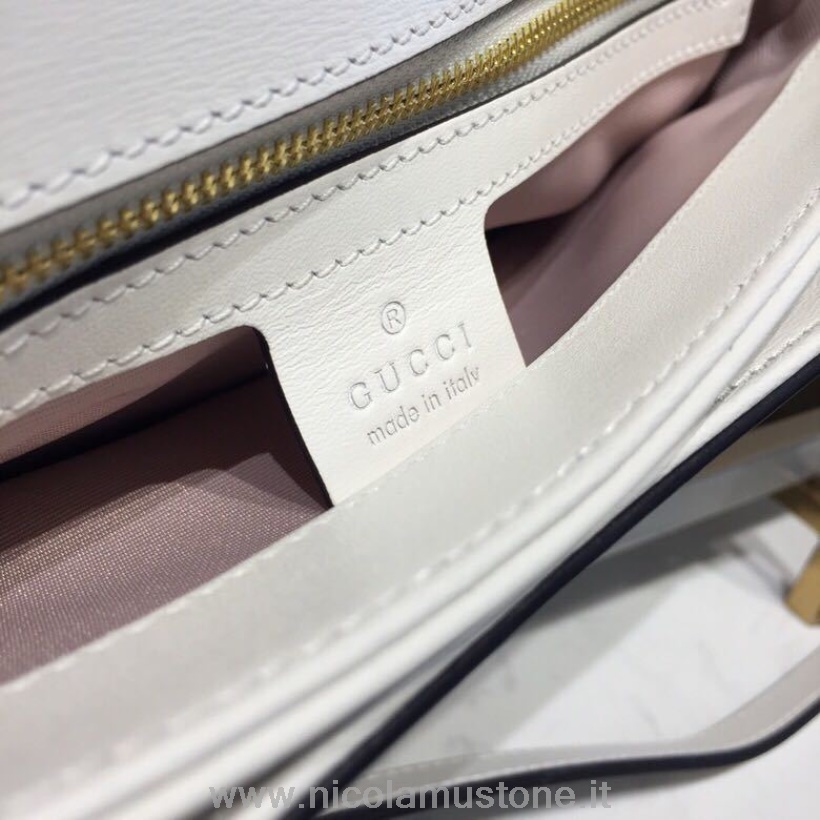 Originální Kvalitní Taška Přes Rameno Gucci Arli 26cm 550129 Teletina Kůže Cruise Kolekce 2019 Bílá